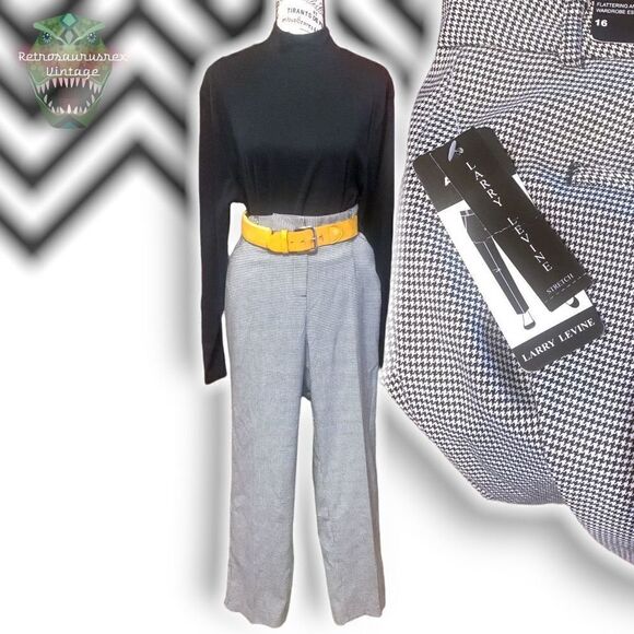 Larry Levine Pants - HOUNDSTOOTH pants larry levine